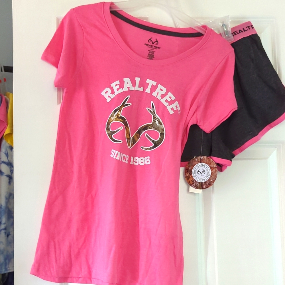 Ladies 2pc real tree pajama set